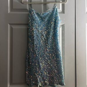 B Darlin Iridescent Sequin Dress